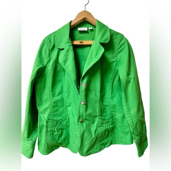 Denim & Co. Green Jacket - Picture 1 of 7